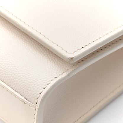 Saint Laurent Grain De Poudre Small Monogram Kate Satchel Blanc Vintage 12 of 17