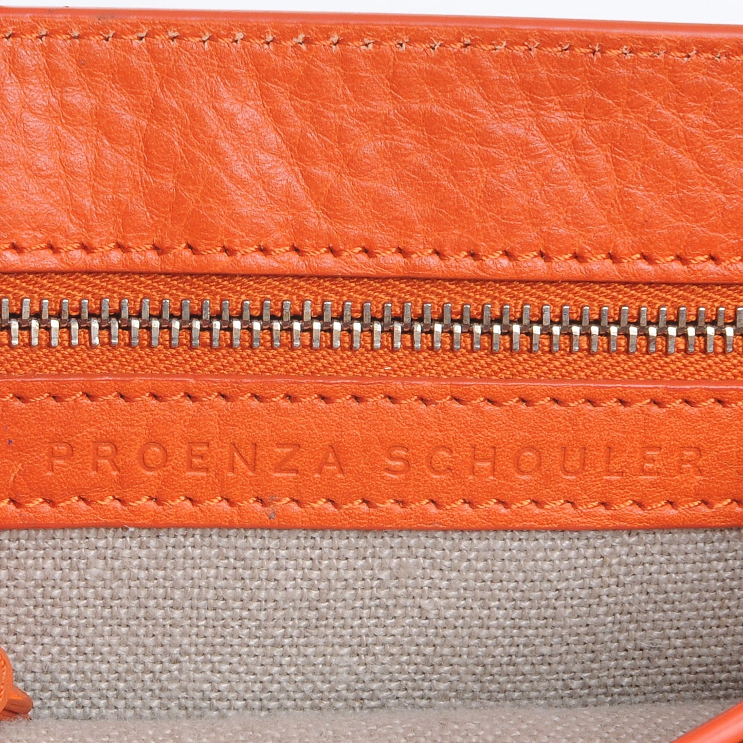 Textured Leather PS11 Wristlet Clutch Orange
