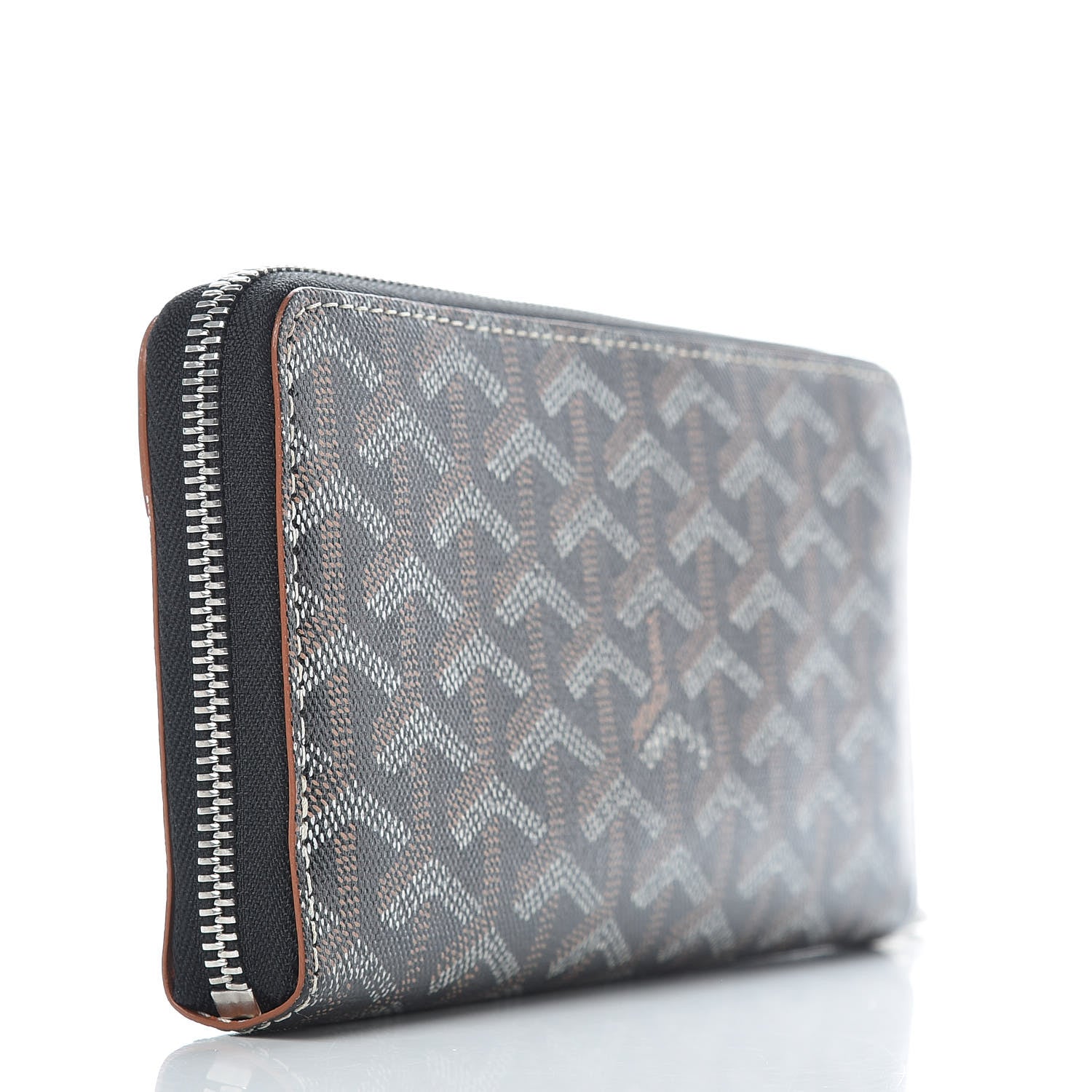 Goyard Goyardine Matignon Zip Around GM Wallet Black Gold 3 of 12