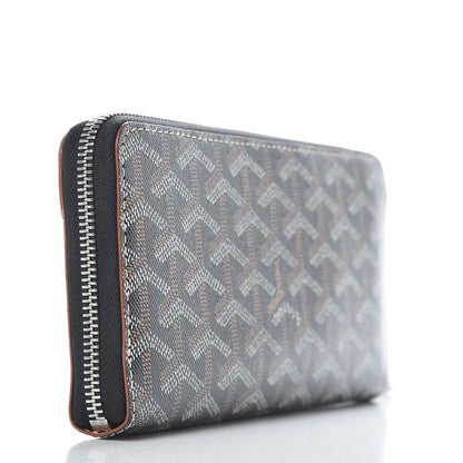 Goyard Goyardine Matignon Zip Around GM Wallet Black Gold 3 of 12