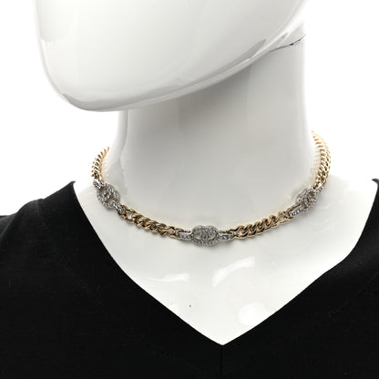 Chanel Crystal CC Chain Links Choker Necklace Gold 2 of 4