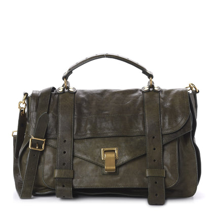 Proenza Schouler Lambskin PS1 Medium Satchel Military 1 of 10