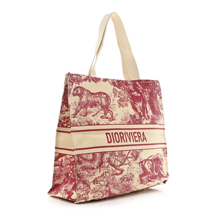 Christian Dior CHRISTIAN DIOR Straw Dioriviera Tote Red 3 of 9