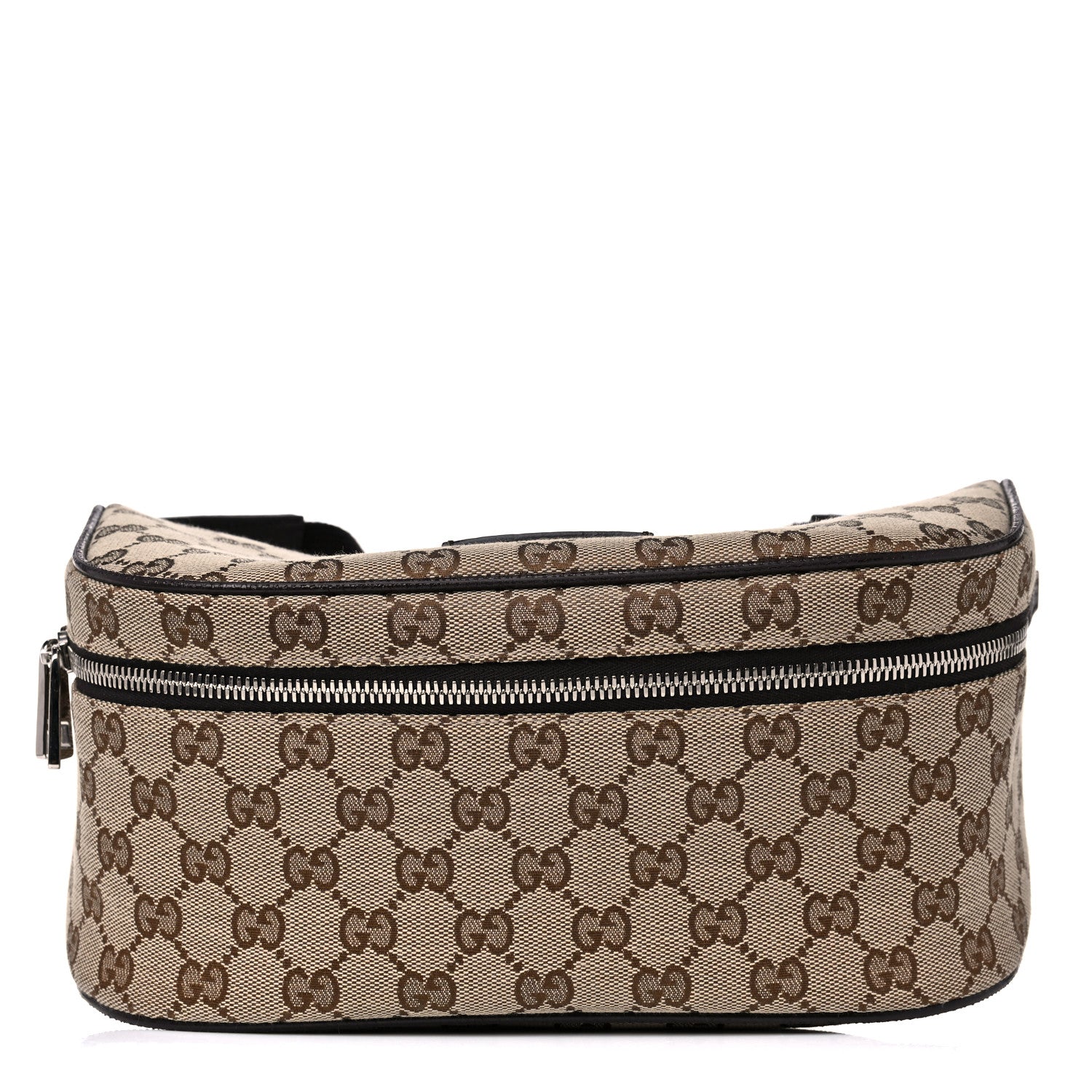 Gucci Monogram Dollar Calfskin Waist Pouch Beige Ebony Testa di Moro Marrone Scuro 1 of 11