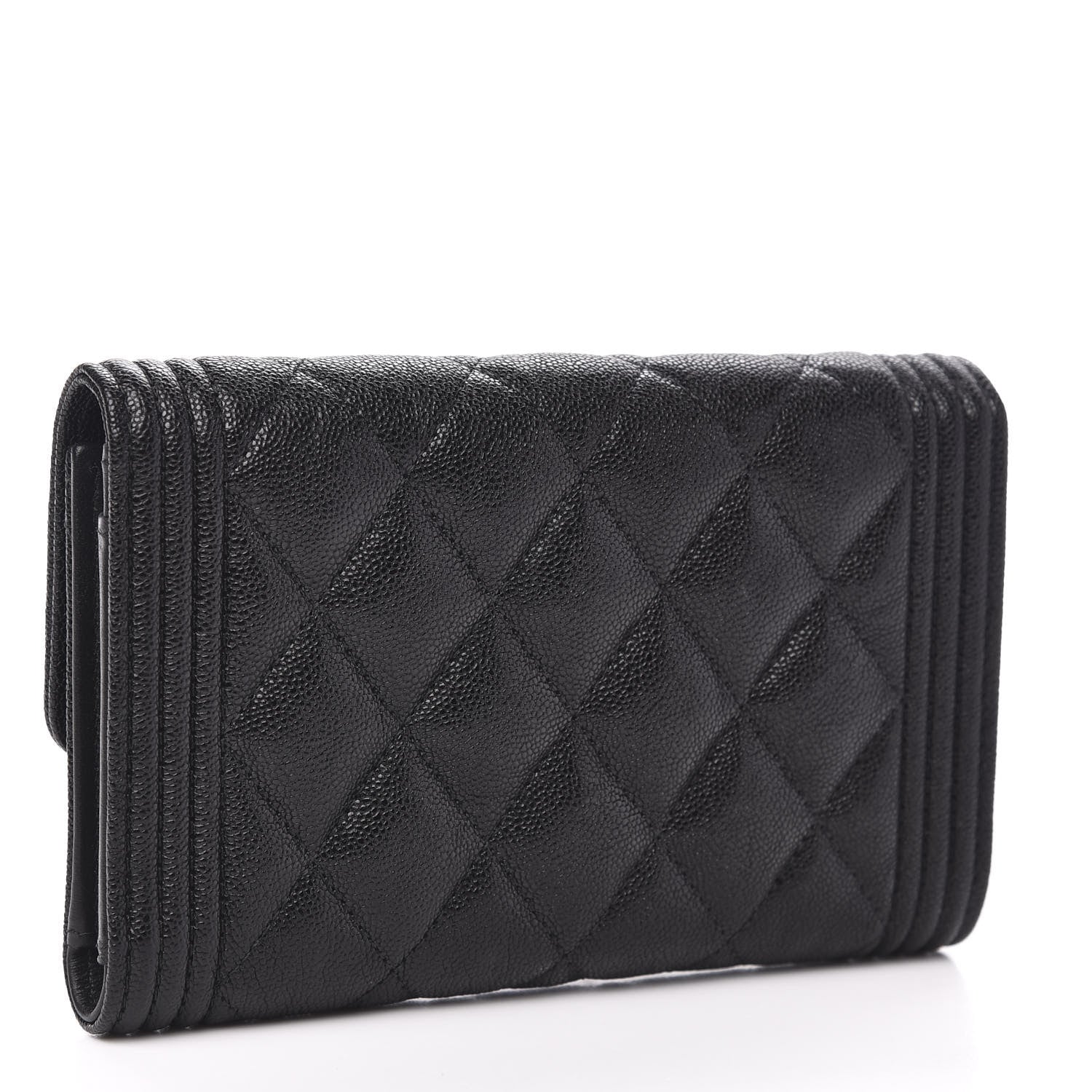 Chanel Caviar Quilted Medium Boy Flap Wallet Black 3 of 9
