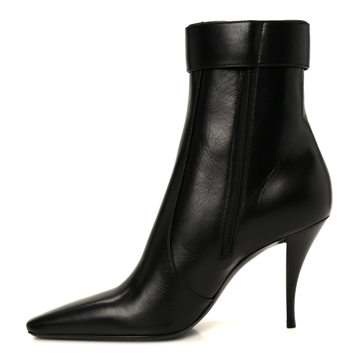 Goatskin Crystal Buckle Claude 90 Ankle Booties 38 Black