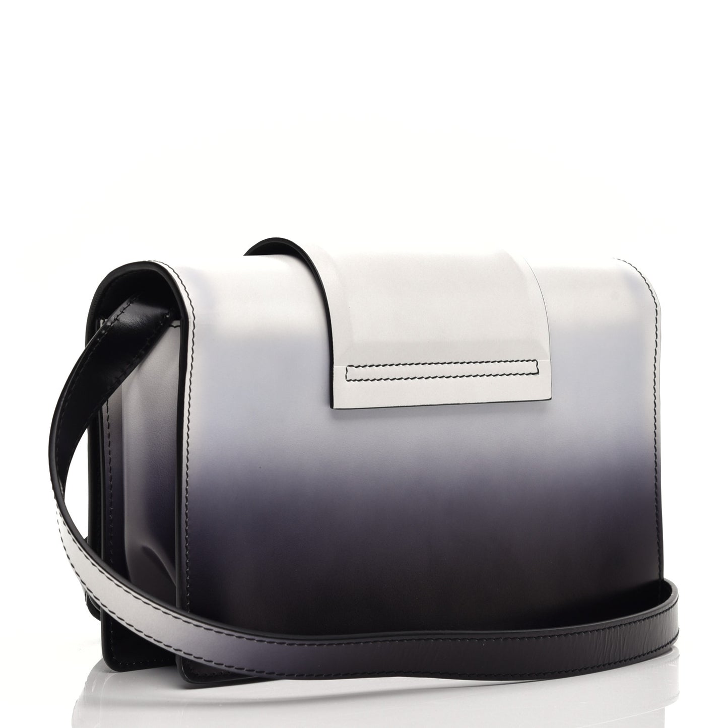 Calfskin Ombre Infinity Flap Bag Black White