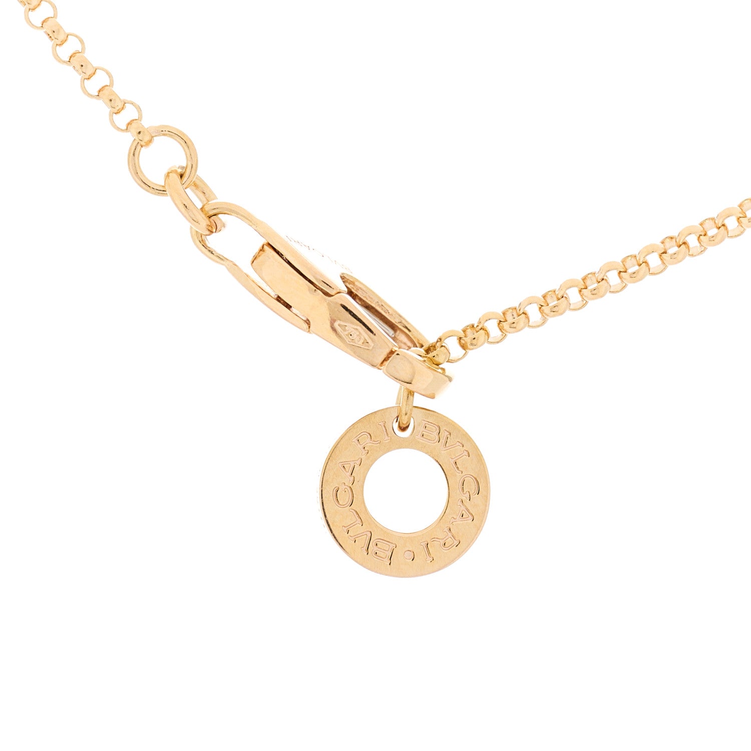 Bulgari 18K Rose Gold Diamond Small B.Zero1 Pave Pendant Necklace 3 of 9