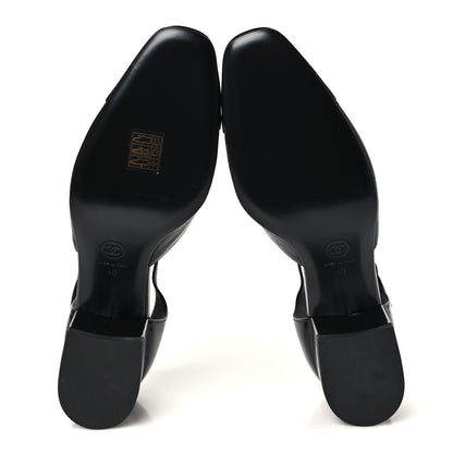 Chanel Shiny Lambskin CC Cap Toe Mary Janes Pumps 40 Black 6 of 10