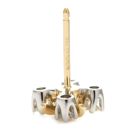 Tiffany Platinum 18K Yellow Gold Diamond Schlumberger Lynn Earrings 6 of 7