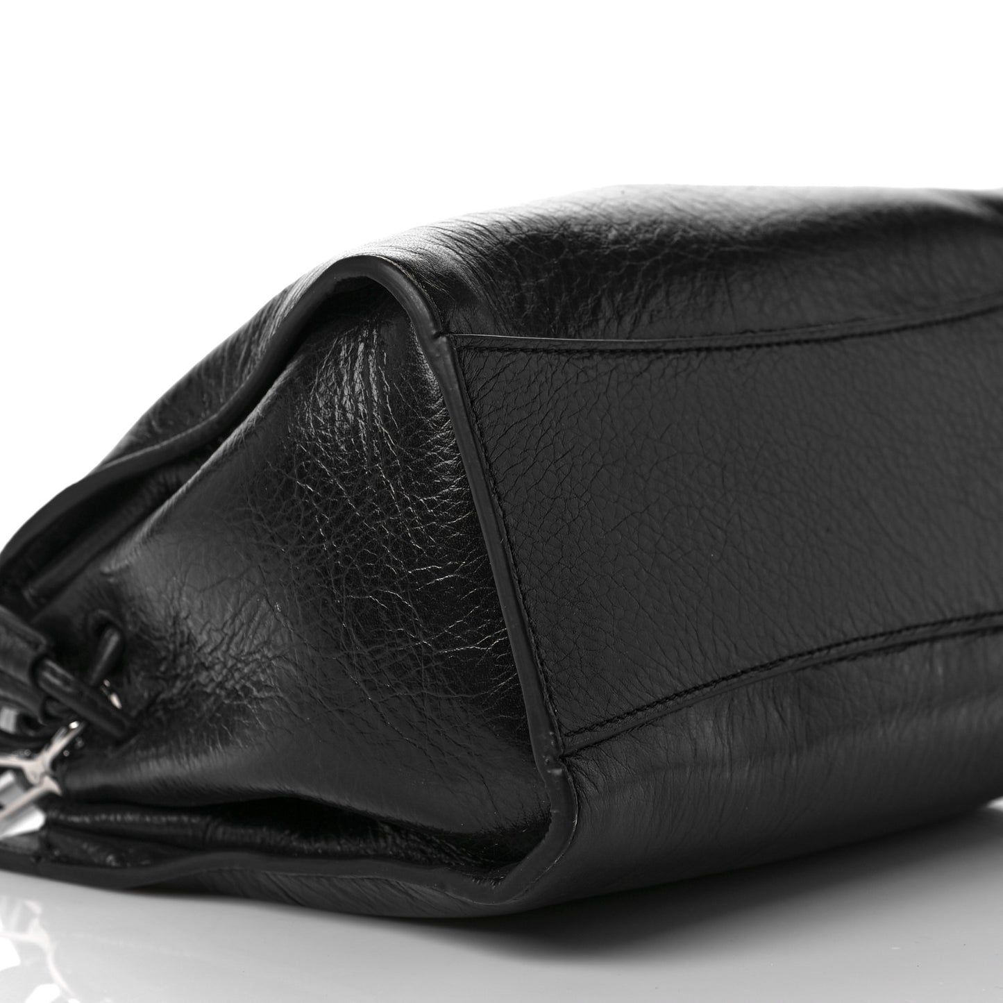 Shiny Calfskin Small Iris Tote Black