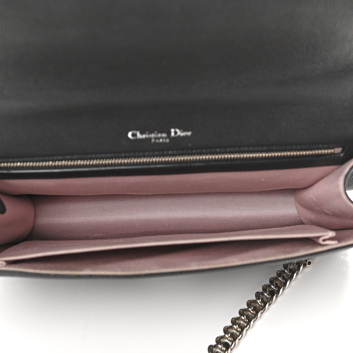 Grained Calfskin Large Diorama Flap Bag Black