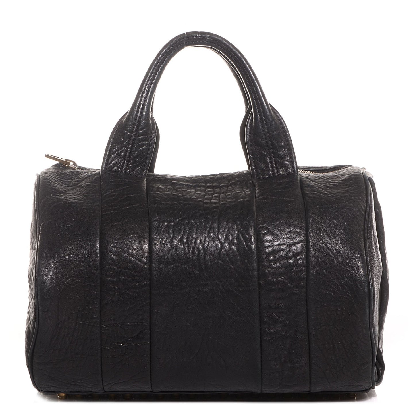 Pebbled Lambskin Rocco Black Antique Brass Hardware