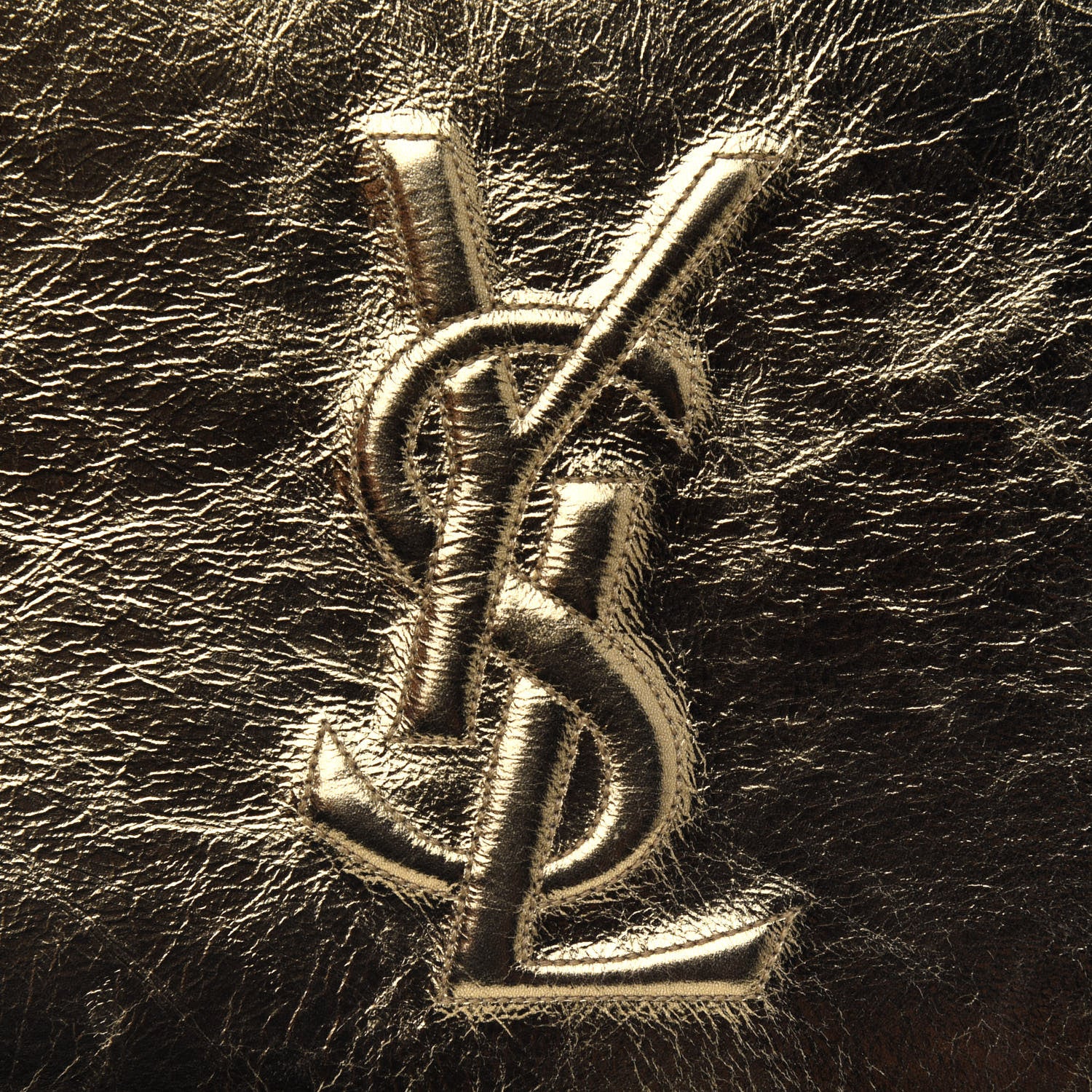 Saint Laurent Metallic Calfskin Monogram Large Belle De Jour Clutch Gold 19 of 19