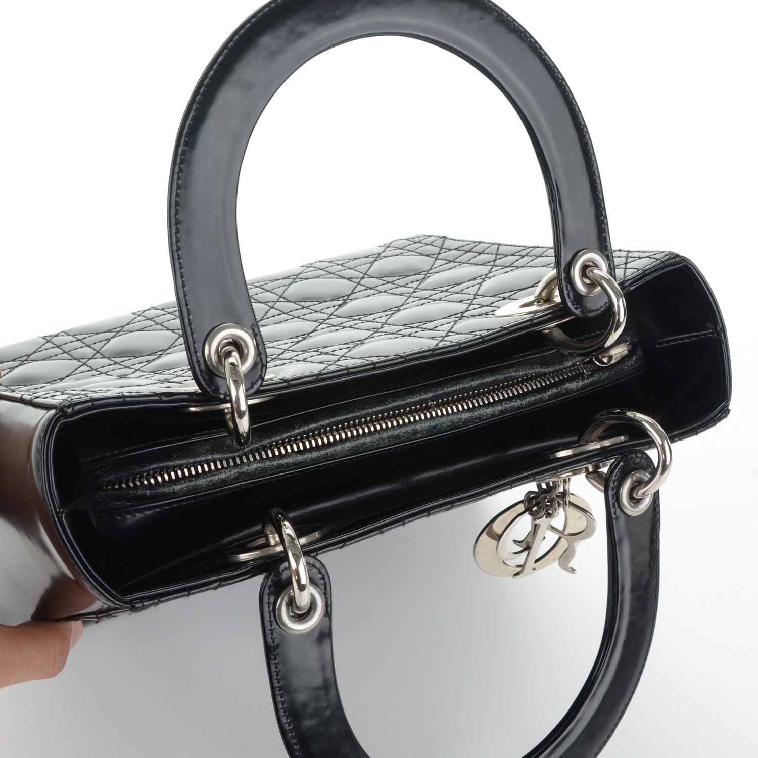 Christian Dior Patent Cannage Medium Lady Dior Black 8 of 9