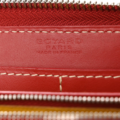 Goyard Goyardine Matignon Zip Around GM Wallet Red 6 of 8