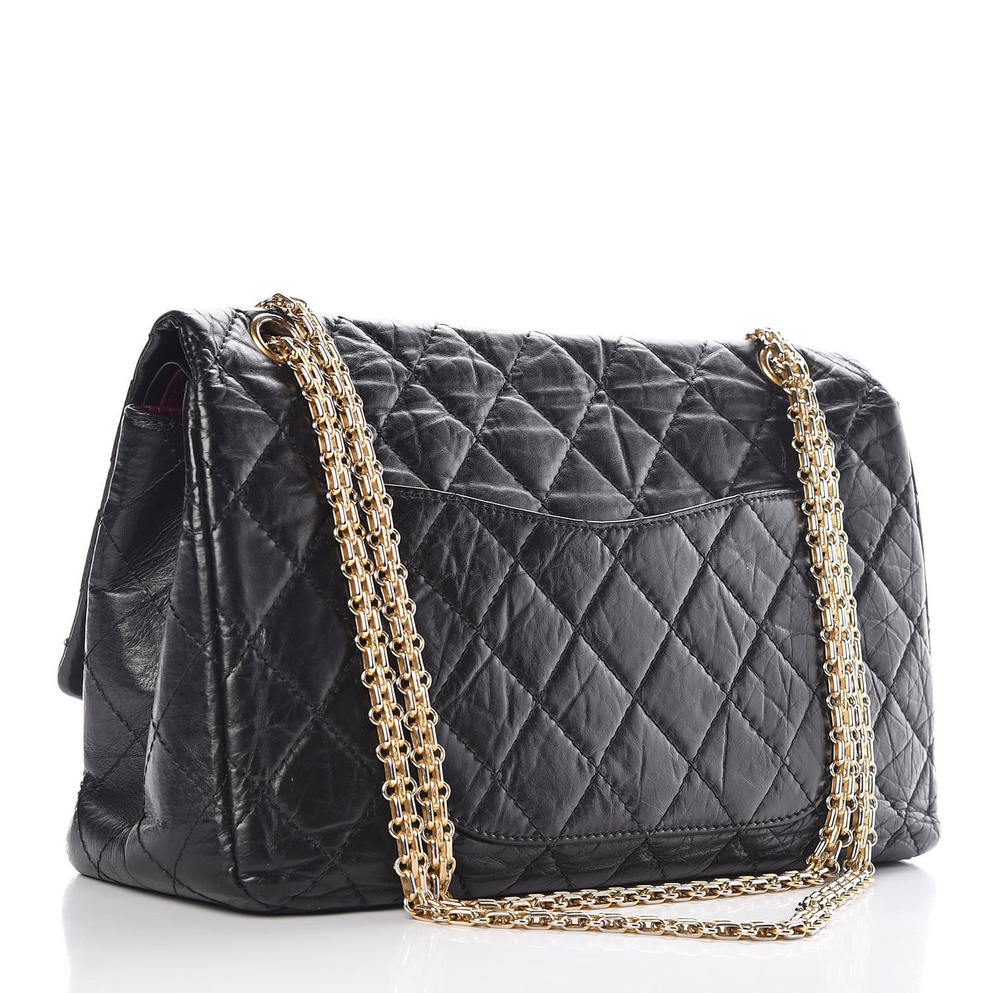 Aged Calfskin Quilted 2.55 Reissue 227 Flap Black