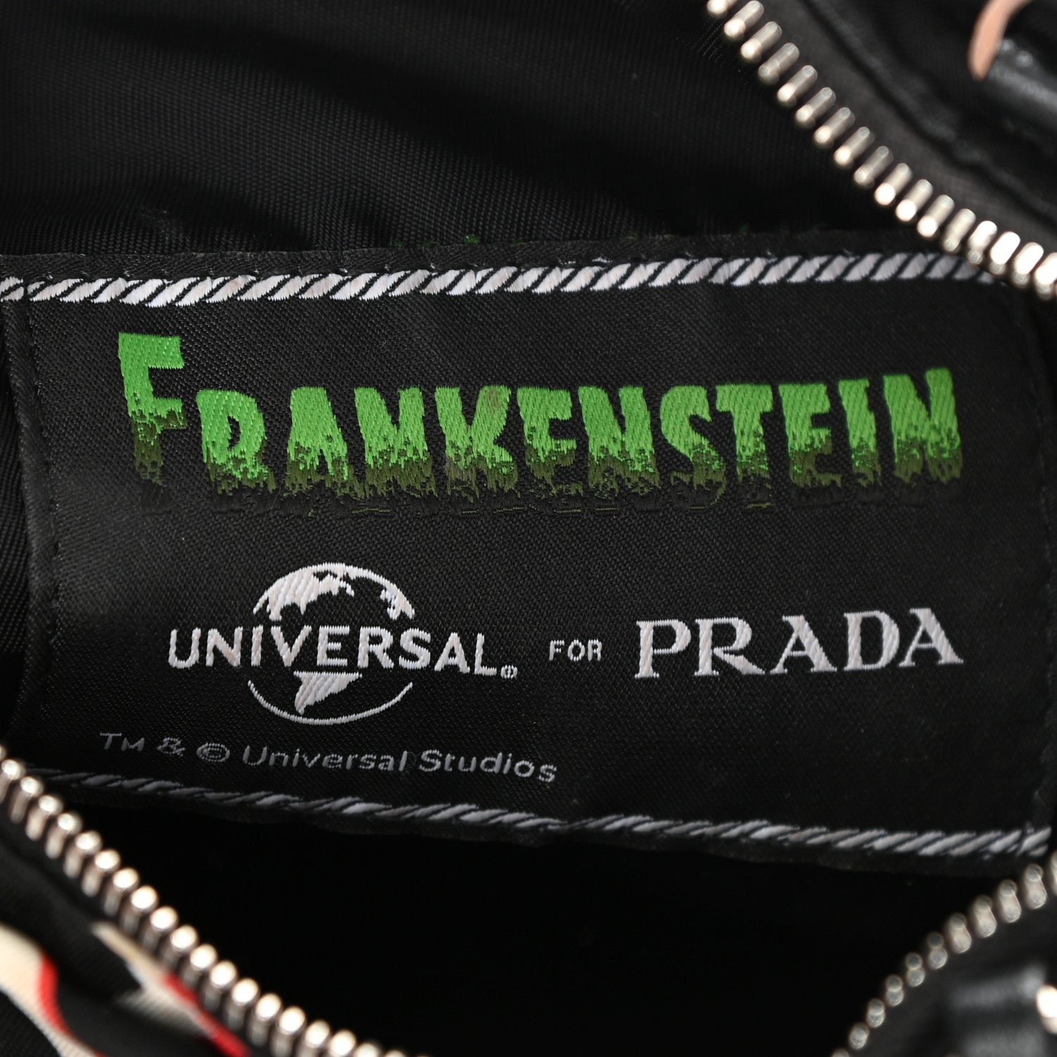 Prada X UNIVERSAL STUDIOS Tessuto Nylon Thunder Frankenstein Chain Shopping Tote Lacca 7 of 9