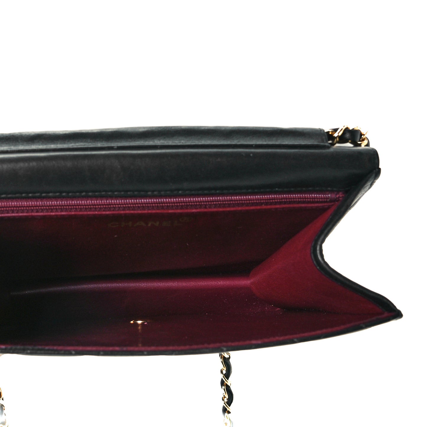 Lambskin Quilted Small Single Flap Black