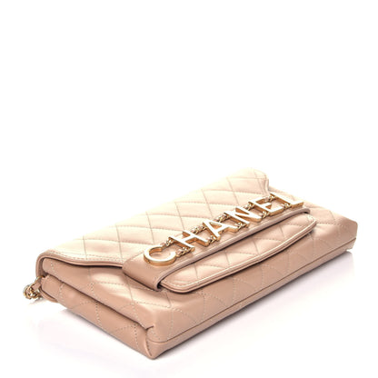 Chanel Calfskin Quilted Enchained Clutch Beige 4 of 9