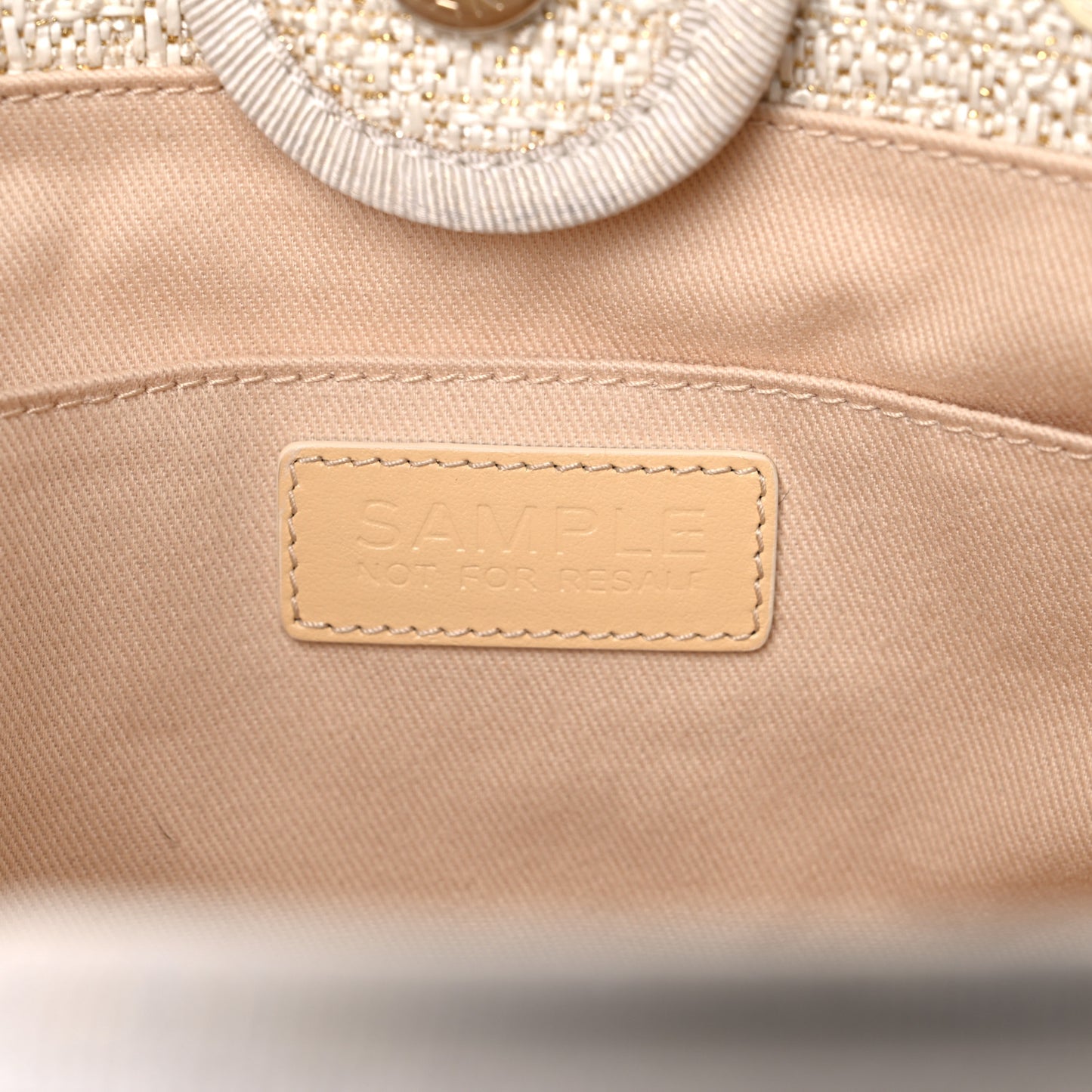 Lurex Boucle Mini Deauville Tote White