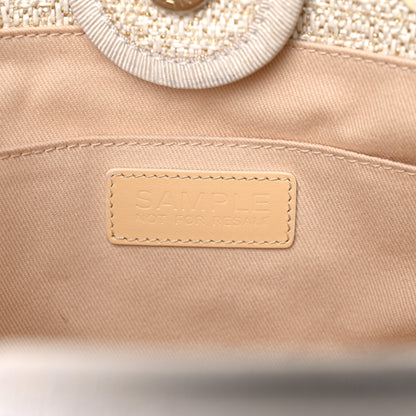 Chanel Lurex Boucle Mini Deauville Tote White 8 of 13