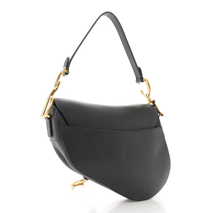 Christian Dior Grained Calfskin Saddle Bag Black 3 of 11