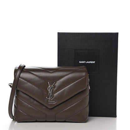 Saint Laurent Calfskin Y Quilted Monogram Toy Loulou Crossbody Bag Faggio 10 of 10
