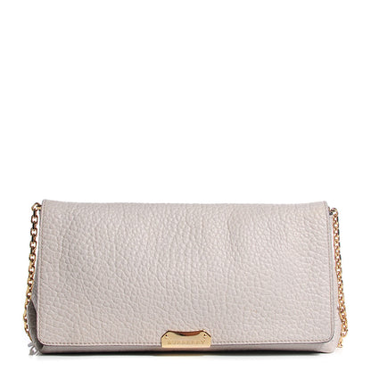Burberry Signature Grain Medium Clutch Bag Pale Grey 1 of 9