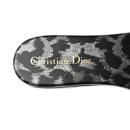 Christian Dior Metallic Lurex Canvas Mizza Embroidered Dway Mules Slide Sandals 38.5 Metal Grey 6 of 9