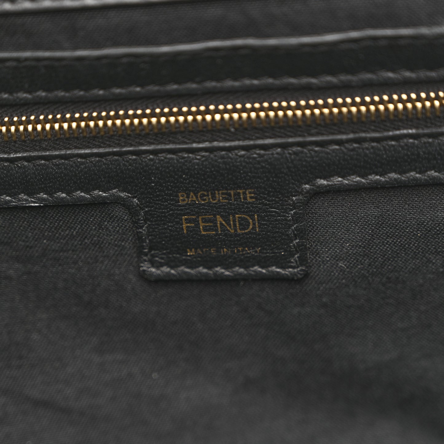 Nappa FF 1974 Embossed Large Baguette Black