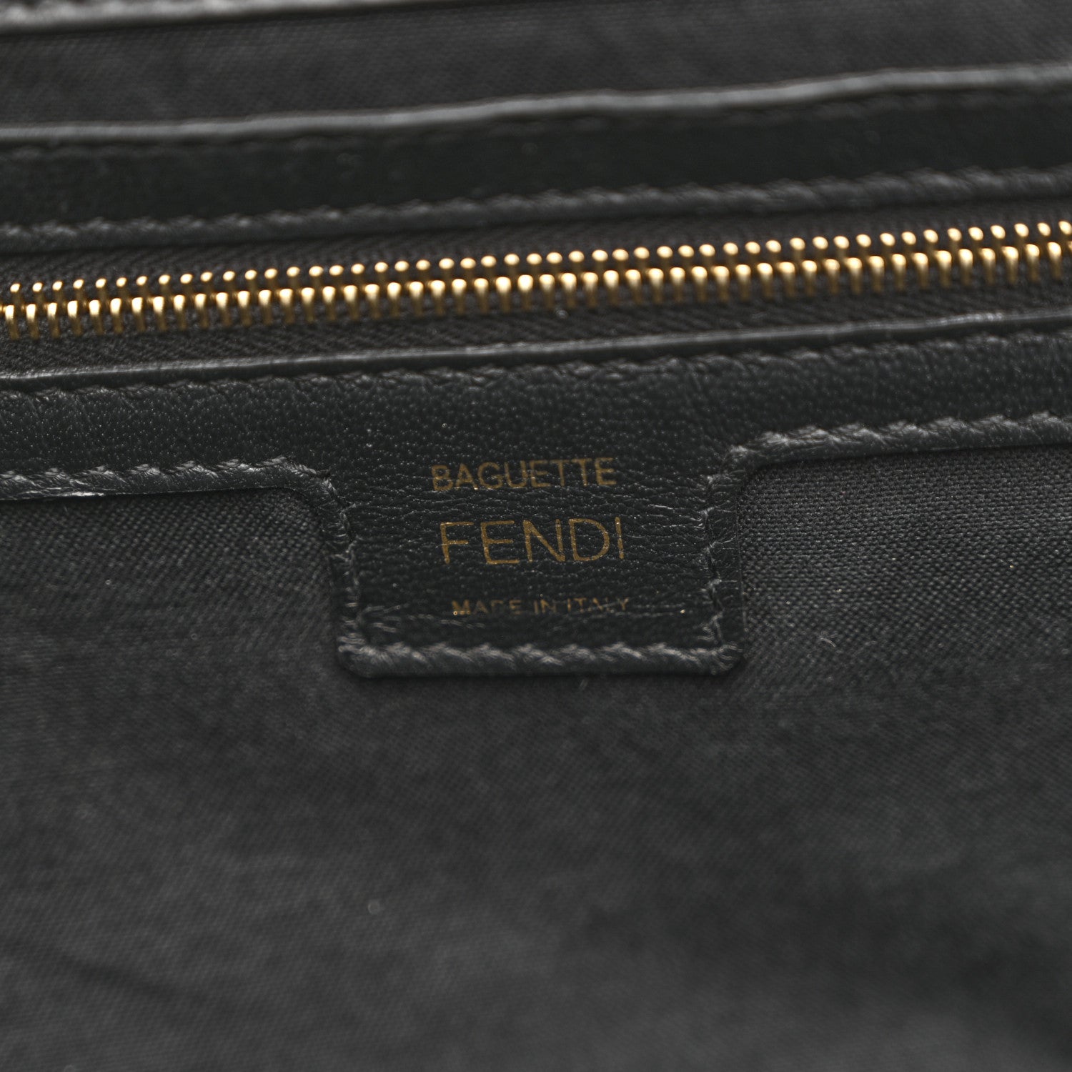 Fendi Nappa FF 1974 Embossed Large Baguette Black 6 of 17