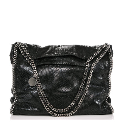 Stella McCartney Metallic Faux Snakeskin Big Falabella Black 1 of 7