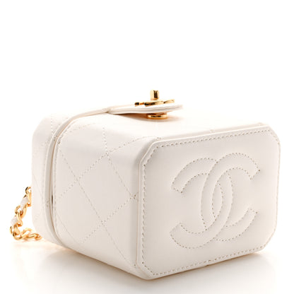 Chanel Lambskin Quilted Vanity Clutch With Chain White 4 of 11