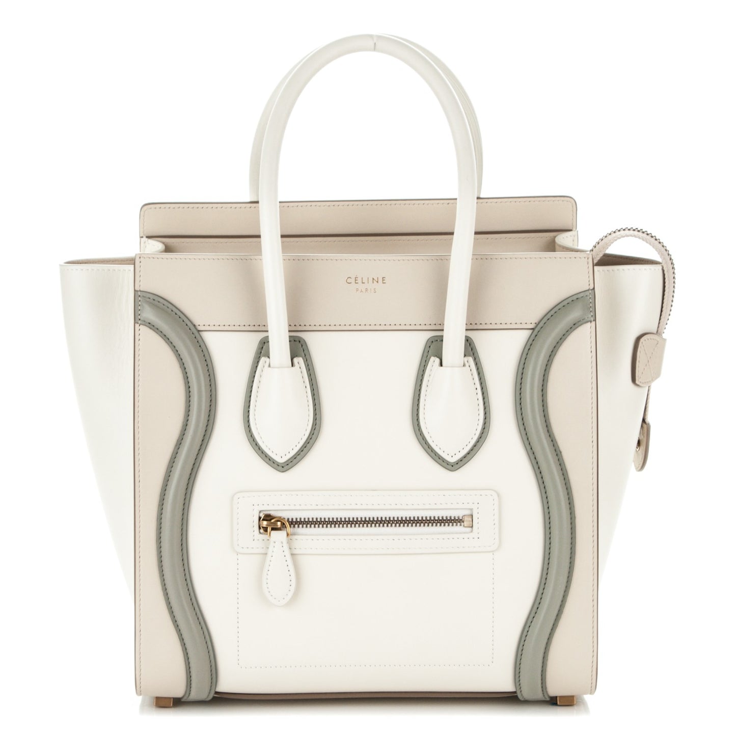 Shiny Smooth Calfskin Micro Tri-Color Luggage Natural