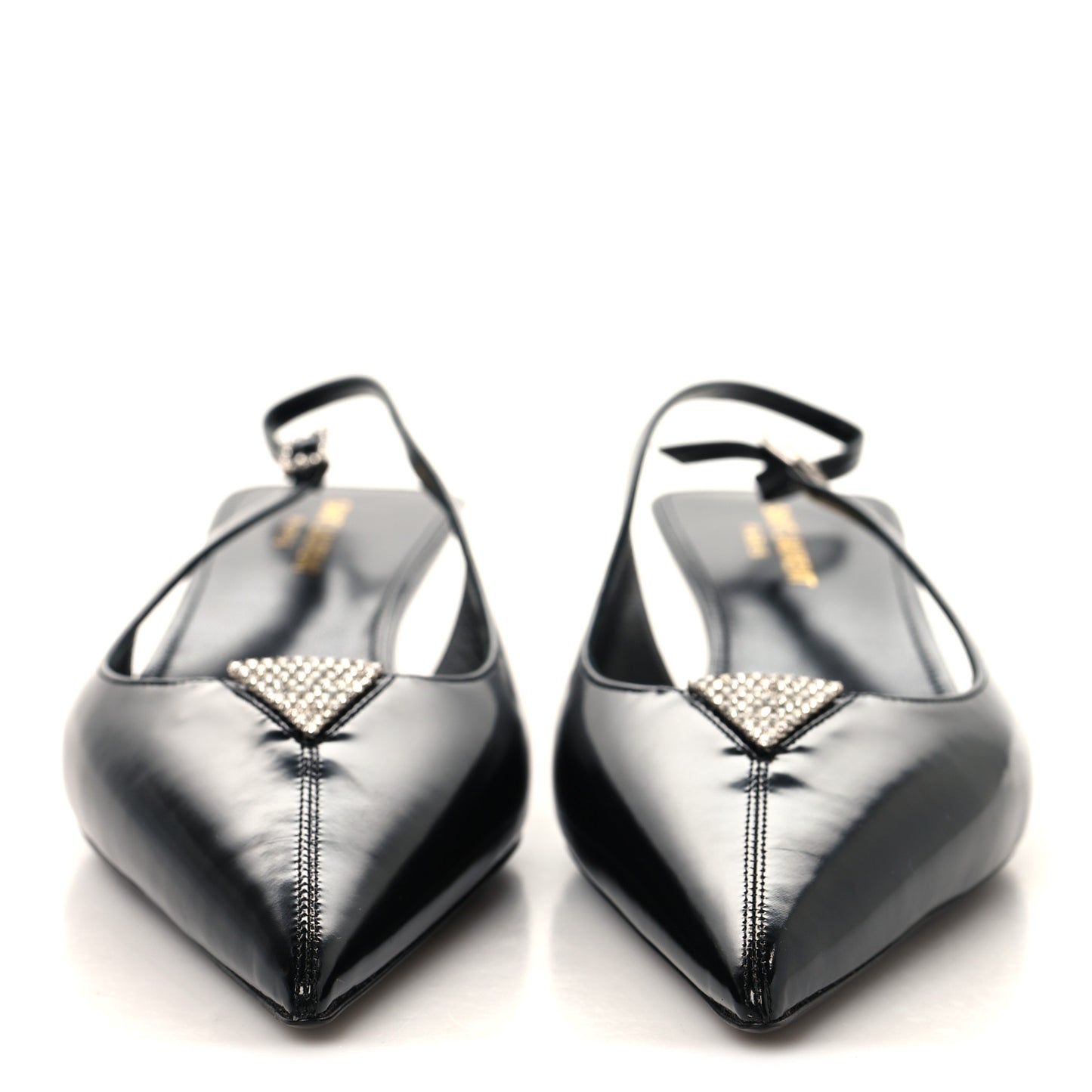 Patent Crystal Cherish Slingback Pumps 39.5 Black