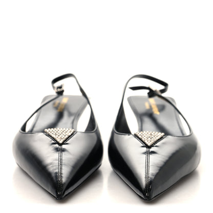 Saint Laurent Patent Crystal Cherish Slingback Pumps 39.5 Black 3 of 10