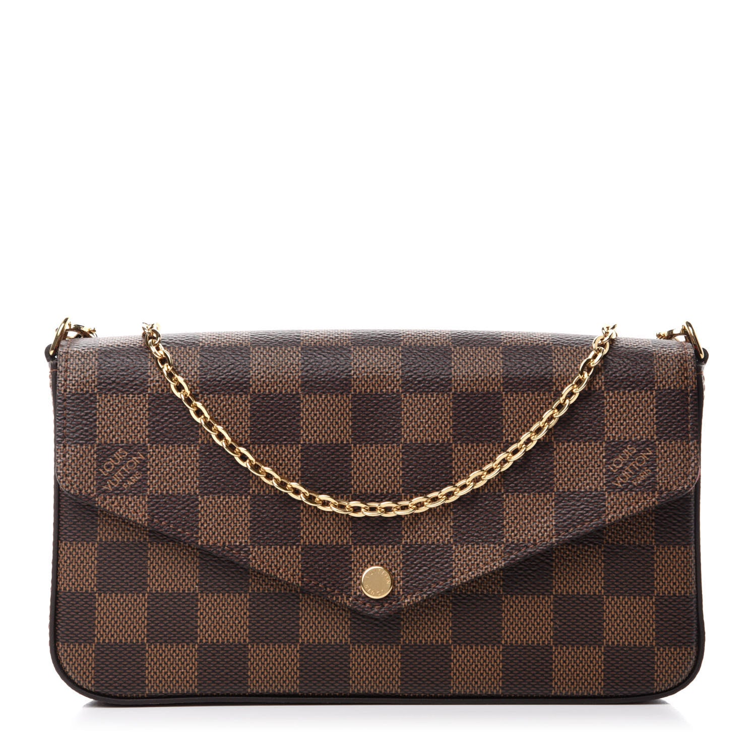 Louis Vuitton Damier Ebene Pochette Felicie Chain Wallet 1 of 12