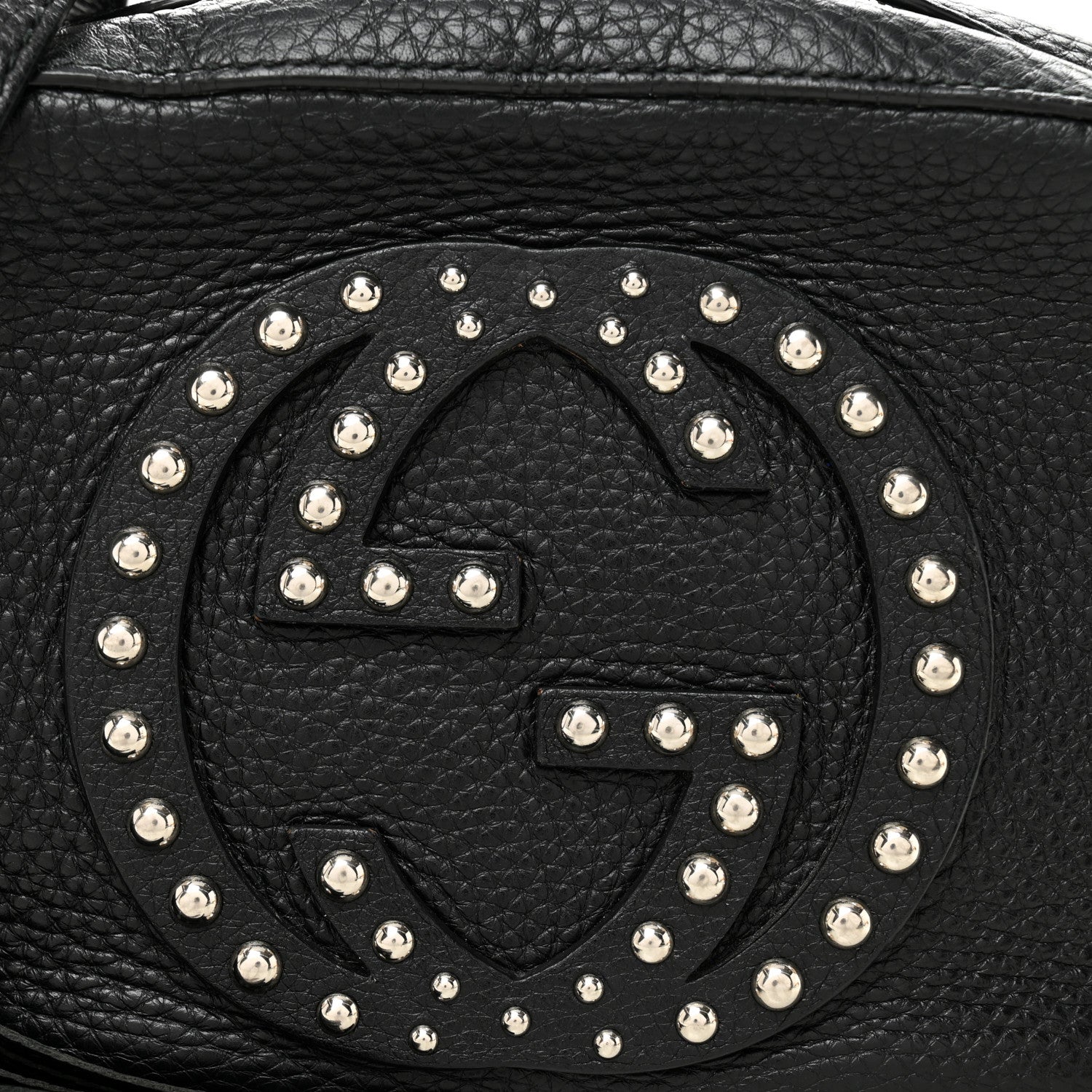 Gucci Pebbled Calfskin Studded Small Soho Disco Bag Black 9 of 12