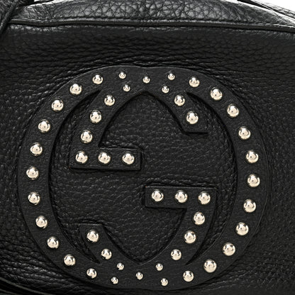 Gucci Pebbled Calfskin Studded Small Soho Disco Bag Black 9 of 12