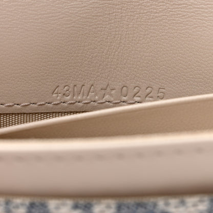 Christian Dior Chambray Raffia Effect Oblique Saddle Bloom Card Holder Blue Light Biscuit 7 of 8