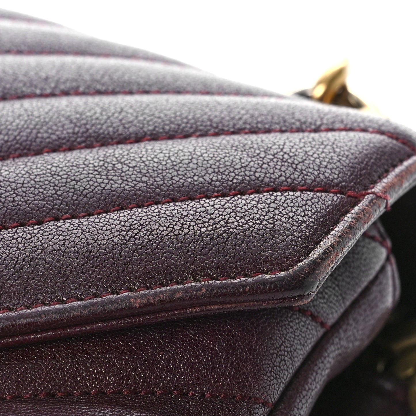 Sheepskin Matelasse Chevron Monogram Medium College Bag Amaranto