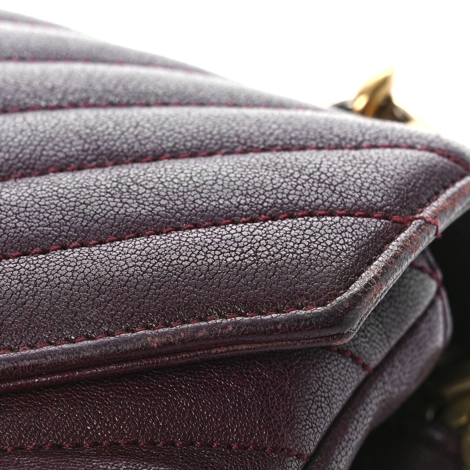 Saint Laurent Sheepskin Matelasse Chevron Monogram Medium College Bag Amaranto 11 of 12