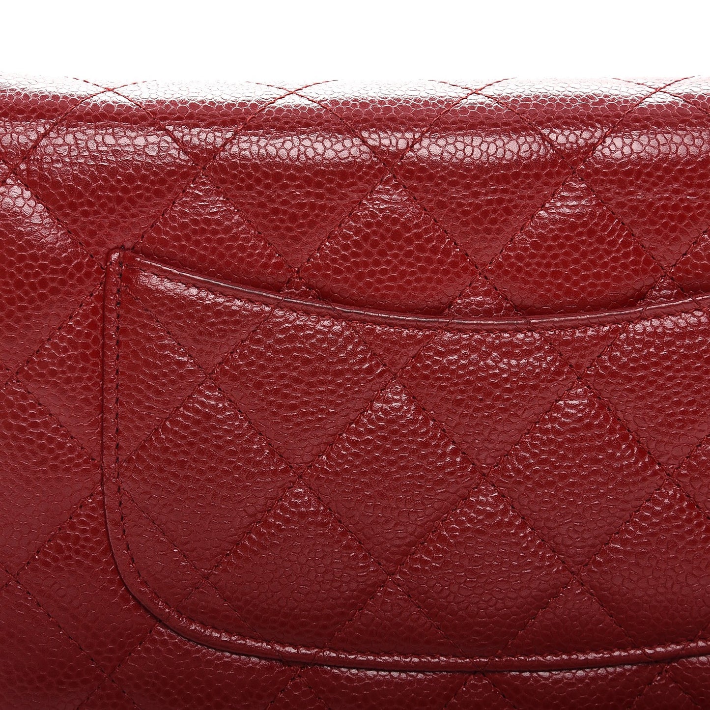 Caviar Quilted Wallet On Chain WOC Red