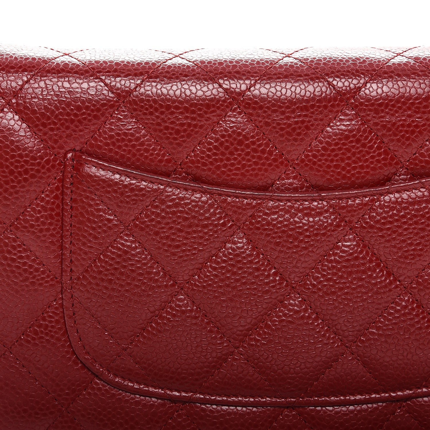 Chanel Caviar Quilted Wallet On Chain WOC Red 9 of 12