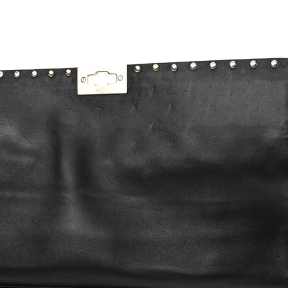 Valentino Garavani Lambskin Maxi Rockstud Spike Shoulder Bag Black 9 of 10