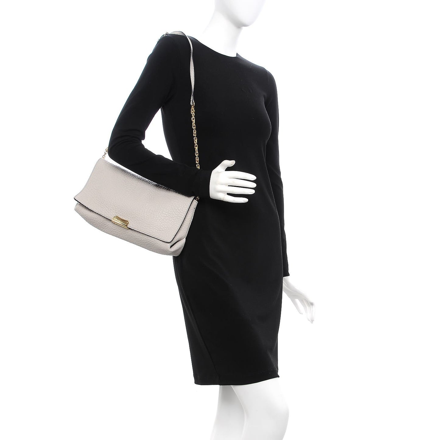 Signature Grain Medium Mildenhall Crossbody Bag Pale Grey