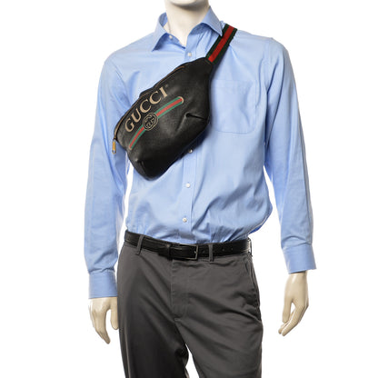 Gucci Grained Calfskin Logo Belt Bag Black 3 of 13