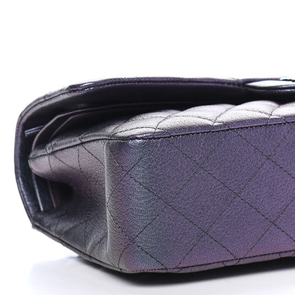 Chanel Iridescent Goatskin Quilted Medium Double Flap Purple 8 of 9