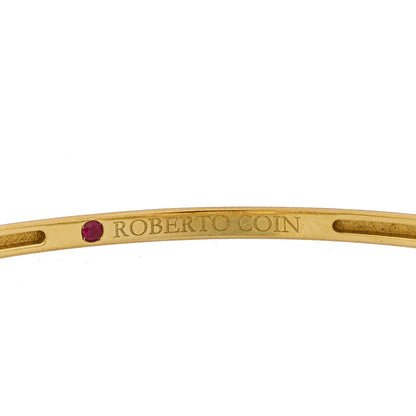 Roberto Coin 18K Yellow Gold Diamond Venetian Princess Flower Bangle Bracelet 3 of 4